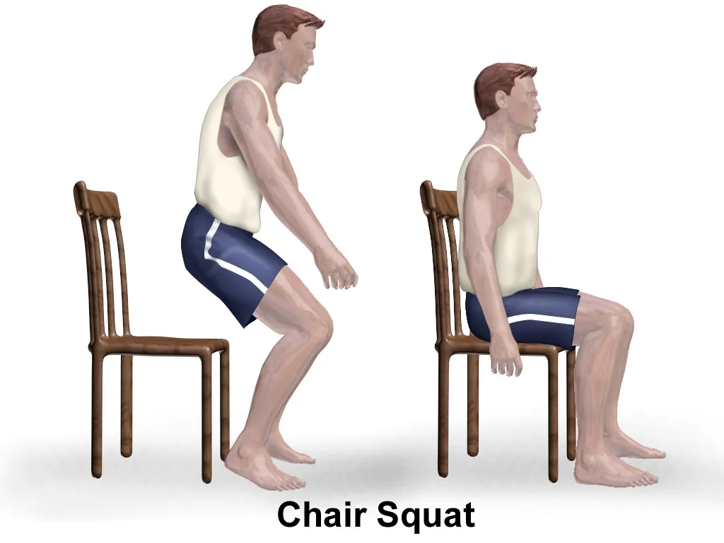 Illustration of a person seated on a chair and rising from it.